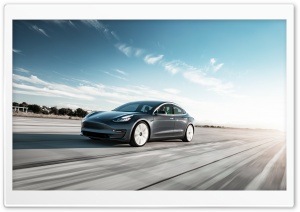 Tesla Model 3 Electric Car Midnight Silver Performance Motion Ultra HD Wallpaper for 4K UHD Widescreen desktop, tablet & smartphone