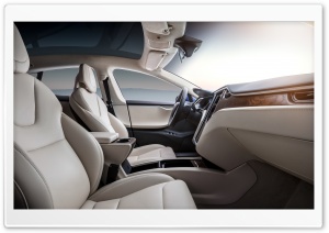 Tesla Model S Electric Car - Cream Interior Ultra HD Wallpaper for 4K UHD Widescreen desktop, tablet & smartphone
