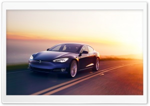Tesla Model S Electric Car, Road, Sunset Ultra HD Wallpaper for 4K UHD Widescreen desktop, tablet & smartphone