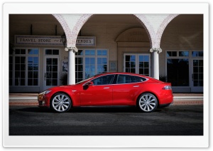 Tesla Model S in Red, Palos Verde, California Ultra HD Wallpaper for 4K UHD Widescreen desktop, tablet & smartphone