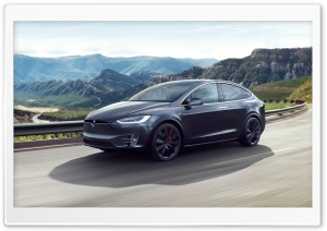 Tesla Model X SUV Electric Car Valley Road Ultra HD Wallpaper for 4K UHD Widescreen desktop, tablet & smartphone