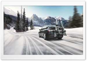 Tesla Model X SUV Electric Car, Winter Ski Ultra HD Wallpaper for 4K UHD Widescreen desktop, tablet & smartphone