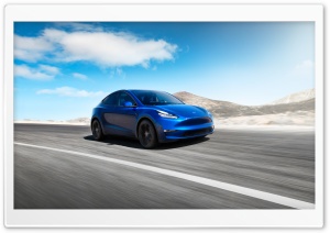 Tesla Model Y Electric Car - Blue, Front Ultra HD Wallpaper for 4K UHD Widescreen desktop, tablet & smartphone