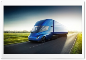 Tesla Semi Electric Truck Blue Ultra HD Wallpaper for 4K UHD Widescreen desktop, tablet & smartphone