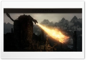 Thanatos Dragon - A Skyrim mod Scene Ultra HD Wallpaper for 4K UHD Widescreen desktop, tablet & smartphone