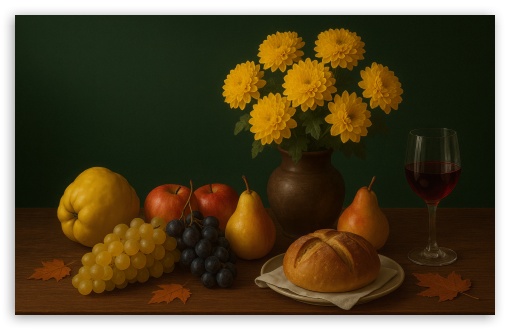 Thanksgiving Autumn Still Life Arrangement UltraHD Wallpaper for UHD 16:9 ; HD 16:9 ; UltraWide 21:9 24:10 ; Widescreen 16:10 5:3 ; Fullscreen 4:3 5:4 3:2 ; Tablet 1:1 ; Mobile 9:16 9:19.5 9:20 9:21 10:16 2:3 3:5 3:4 ;