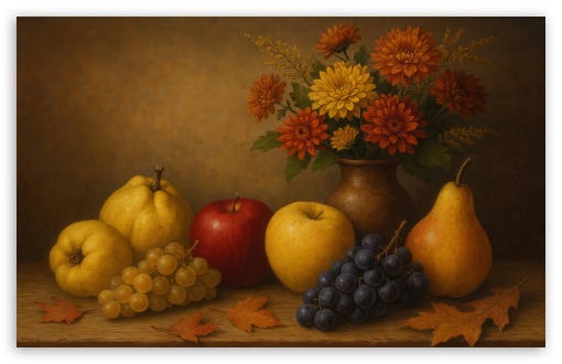 Thanksgiving Table with Natures Bounty UltraHD Wallpaper for UHD 16:9 ; HD 16:9 ; UltraWide 21:9 24:10 ; Widescreen 16:10 5:3 ; Fullscreen 4:3 5:4 3:2 ; Tablet 1:1 ; Mobile 9:16 9:19.5 9:20 9:21 10:16 2:3 3:5 3:4 ;