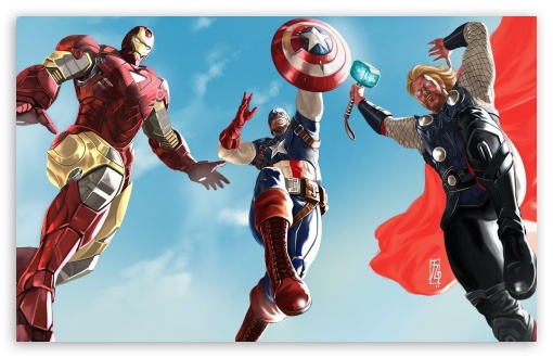 The Avengers - Iron Man, Captain America And Thor UltraHD Wallpaper for Wide 16:10 5:3 Widescreen WHXGA WQXGA WUXGA WXGA WGA ; 8K UHD TV 16:9 Ultra High Definition 2160p 1440p 1080p 900p 720p ; Mobile 5:3 16:9 - WGA 2160p 1440p 1080p 900p 720p ;