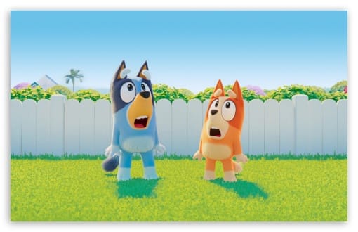 The Bluey Movie Big Surprise Bluey and Bingo UltraHD Wallpaper for UHD 16:9 ; HD 16:9 ; UltraWide 21:9 24:10 32:9 32:10 ; Widescreen 16:10 ; Tablet 1:1 ; Mobile 9:16 9:19.5 9:20 ; Dual 16:10 16:9 ;