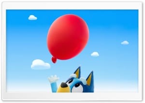 The Bluey Movie Red Balloon Keepy Uppy Scene 4K UHD Wallpaper for Widescreen and UltraWide Desktop, UltraHD TV, Smartphone, Tablet