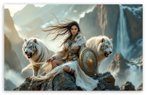 The Brave Mountain Girl and Wild Animals UltraHD Wallpaper for UltraWide 21:9 24:10 32:9 32:10 ; Widescreen 16:10 5:3 ; Fullscreen 4:3 5:4 3:2 ; Tablet 1:1 ; Mobile 9:16 9:19.5 9:20 9:21 9:22 10:16 2:3 3:5 3:4 ; Dual 16:10 5:3 16:9 4:3 5:4 3:2 ;