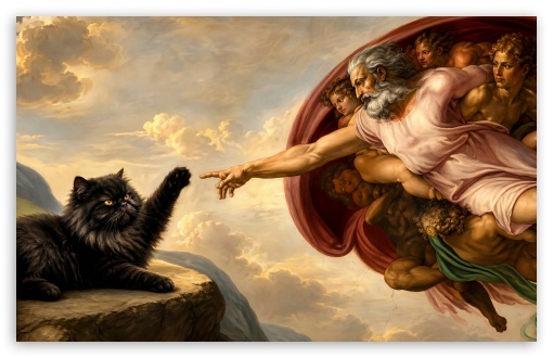 The Creation of Cat by Michelangelo UltraHD Wallpaper for UHD 16:9 ; HD 16:9 ; UltraWide 21:9 24:10 ; Widescreen 16:10 ;