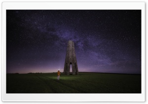 The Daymark, Devon, Night, Milky Way Galaxy Ultra HD Wallpaper for 4K UHD Widescreen desktop, tablet & smartphone
