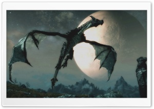 The Dragon and the Moon Ultra HD Wallpaper for 4K UHD Widescreen desktop, tablet & smartphone