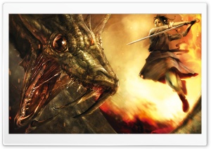 The Dragon Hunter Ultra HD Wallpaper for 4K UHD Widescreen desktop, tablet & smartphone