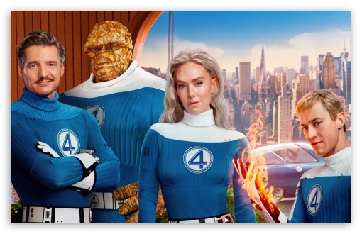 The Fantastic Four First Steps Superheroes UltraHD Wallpaper for UHD 16:9 ; HD 16:9 ; UltraWide 21:9 24:10 ; Widescreen 16:10 5:3 ; Fullscreen 4:3 5:4 ; Tablet 1:1 ; Dual 5:4 ;