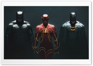 The Flash 2022 Movie, Two Versions of Batman Ultra HD Wallpaper for 4K UHD Widescreen desktop, tablet & smartphone