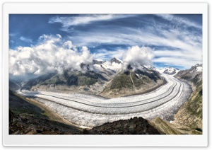 The Great Aletsch Glacier, Alps Mountains, Switzerland Ultra HD Wallpaper for 4K UHD Widescreen desktop, tablet & smartphone