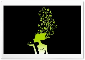 The Green Flower Girl Ultra HD Wallpaper for 4K UHD Widescreen desktop, tablet & smartphone