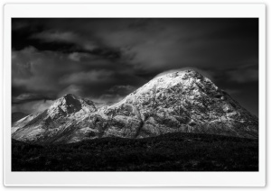 The Herdsman - Buachaille Etive Mor Mountain, Scotland, Black and White Ultra HD Wallpaper for 4K UHD Widescreen desktop, tablet & smartphone