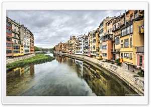 The Houses on the River Onyar Girona, Catalonia Ultra HD Wallpaper for 4K UHD Widescreen desktop, tablet & smartphone