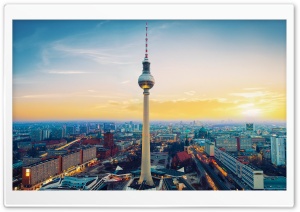 The Iconic Fernsehturm of Berlin, Germany 4K UHD Wallpaper for Widescreen and UltraWide Desktop, UltraHD TV, Smartphone, Tablet