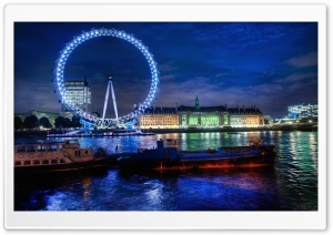 The London Eye At Night Ultra HD Wallpaper for 4K UHD Widescreen desktop, tablet & smartphone