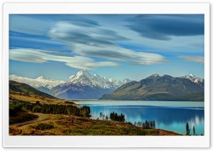 The Road to Mount Cook along Lake Pukaki Ultra HD Wallpaper for 4K UHD Widescreen desktop, tablet & smartphone