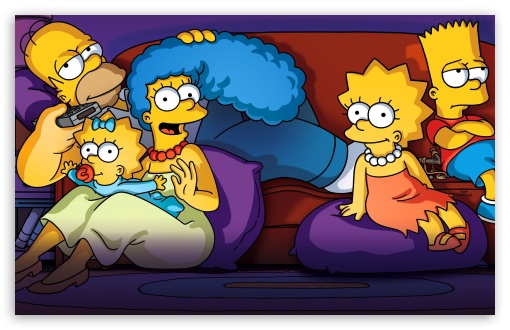 The Simpsons on their Couch Scene UltraHD Wallpaper for UHD 16:9 ; HD 16:9 ; UltraWide 21:9 24:10 ; Widescreen 16:10 5:3 ; Dual 4:3 5:4 ;