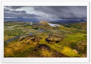 The Spectacular Crater Twins of Grabrok, Iceland 4K UHD Wallpaper for Widescreen and UltraWide Desktop, UltraHD TV, Smartphone, Tablet