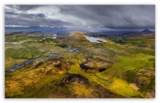The Spectacular Crater Twins of Grabrok, Iceland UltraHD Wallpaper for UHD 16:9 ; HD 16:9 ; UltraWide 21:9 24:10 32:9 32:10 ; Widescreen 16:10 ; Tablet 1:1 ; Dual 16:10 16:9 ;