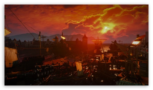 The Witcher 3 - sunset UltraHD Wallpaper for HD 16:9 ;