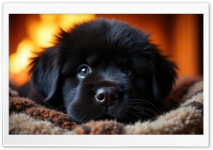 Tibetan Mastiff Puppy, Cozy Atmosphere 4K UHD Wallpaper for Widescreen and UltraWide Desktop, UltraHD TV, Smartphone, Tablet