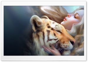 Tiger And Girl Ultra HD Wallpaper for 4K UHD Widescreen desktop, tablet & smartphone