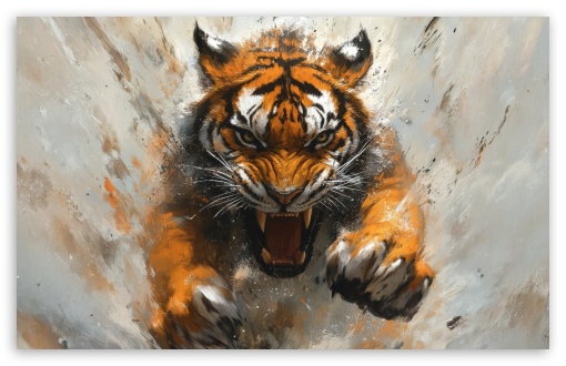 Tiger, Art, Beast, Animal UltraHD Wallpaper for UHD 16:9 ; HD 16:9 ; UltraWide 21:9 24:10 ; Widescreen 16:10 5:3 ; Fullscreen 4:3 5:4 3:2 ; Tablet 1:1 ; Mobile 9:16 9:19.5 9:20 9:21 10:16 2:3 3:5 3:4 ;
