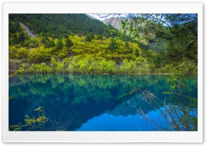 Tiger Lake, Jiuzhaigou Valley, Spring 4K UHD Wallpaper for Widescreen and UltraWide Desktop, UltraHD TV, Smartphone, Tablet
