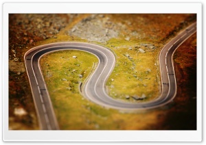 Tilt And Shift Curvy Road Ultra HD Wallpaper for 4K UHD Widescreen desktop, tablet & smartphone