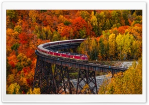 Timeless Autumn Train Rides 4K UHD Wallpaper for Widescreen and UltraWide Desktop, UltraHD TV, Smartphone, Tablet