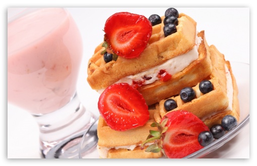 Toasts With Strawberry UltraHD Wallpaper for HD 16:9 ; Widescreen 16:10 5:3 ; Fullscreen 4:3 5:4 3:2 ;