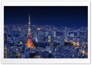 Tokyo Tower, Night, City Ultra HD Wallpaper for 4K UHD Widescreen desktop, tablet & smartphone