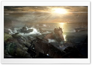 Tomb Raider 2012 Video Game - Shipwreck Vista Ultra HD Wallpaper for 4K UHD Widescreen desktop, tablet & smartphone