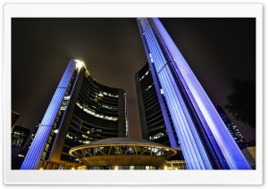 Toronto City Hall at Night Ultra HD Wallpaper for 4K UHD Widescreen desktop, tablet & smartphone