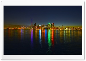 Toronto Skyline at Night Ultra HD Wallpaper for 4K UHD Widescreen desktop, tablet & smartphone