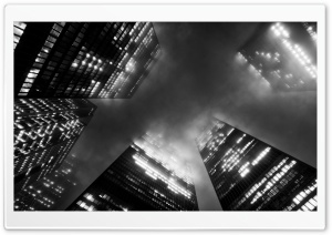 Toronto Skyscrapers in Fog Ultra HD Wallpaper for 4K UHD Widescreen desktop, tablet & smartphone