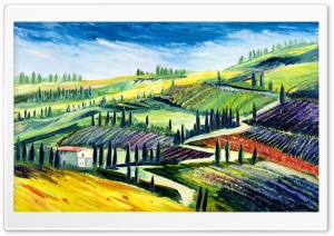 Toscany Oil Painting Ultra HD Wallpaper for 4K UHD Widescreen desktop, tablet & smartphone