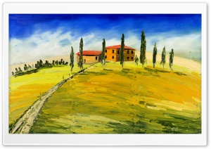 Toskana Olgemalde, Tuscany Oil Painting Ultra HD Wallpaper for 4K UHD Widescreen desktop, tablet & smartphone