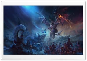 Total War Warhammer III Epic Artwork Kislev vs Khorne 4K UHD Wallpaper for Widescreen and UltraWide Desktop, UltraHD TV, Smartphone, Tablet