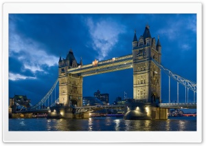 Tower Bridge From The North Bank At Dusk Ultra HD Wallpaper for 4K UHD Widescreen desktop, tablet & smartphone
