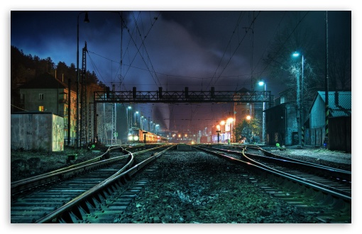 Train Station At Night Ultra HD Desktop Background Wallpaper for 4K UHD TV  : Multi Display, Dual Monitor : Tablet : Smartphone