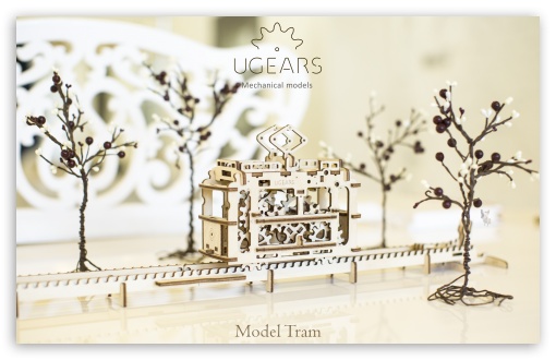 Tram with rails Ugears 23 UltraHD Wallpaper for Widescreen 16:10 5:3 ; Fullscreen 3:2 ;